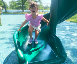 Marina Playground has plenty of slides to experience.