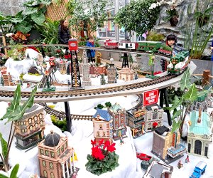 Celebrate the season at the festively decorated Holiday on the Hill Train Show at Lasdon Park. Photo by the author
