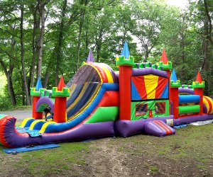 Fiesta Bounce has elaborate and massive bouncy houses sure to please energetic birthday kids.