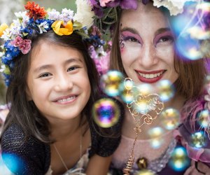 New York Renaissance Faire woman and girl dressed as fairies