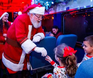 Photo with Santa in Westchester Catskill Mountain Railroad Polar Express Train Ride