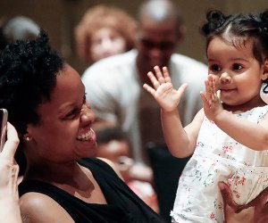 Toddlers can swing to the beat each week at Lincoln Center's WeBop. 