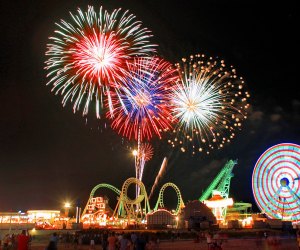 Fireworks are visible from almost anywhere along the Wildwood boardwalk. Photo courtesy of Greater Wildwoods Tourism 