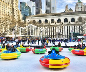 Bryant Park's Bumper Cars are a mainstay of late-winter fun in the park. Photo by Janet Bloom 