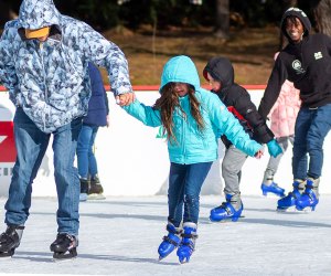 The best outdoor ice skating rinks in Connecticut are ideal for family fun this winter! Photo courtesy of Winterfest  in Hartford