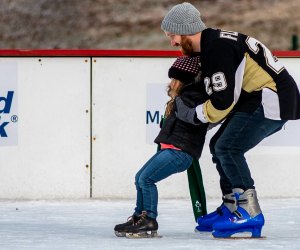 Winterfest offers free skating, rentals, and even skating lessons. Photo courtesy of  Winterfesthartford.com
