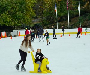 Skaters young and old were happy to be back on the ice at the revamped Wollman Rink. 