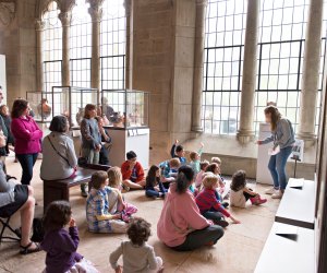 The Yale University Art Gallery invites families for stories from around the world that highlight unique features of objects in the collection. Photo by Lauren Larsen