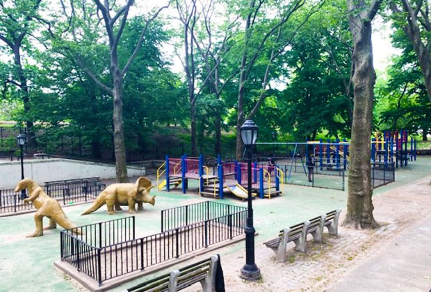 Accessible playgrounds in NYC Dinosaur Playground in Riverside Park