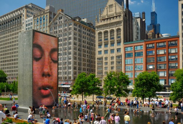 Crown Fountain photo courtesy of the Millenium Park Foundation