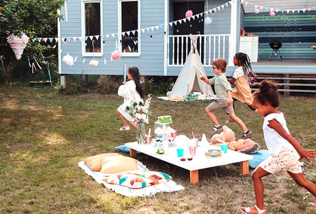 Set up tents and treats outdoors for parties when the weather is nice.