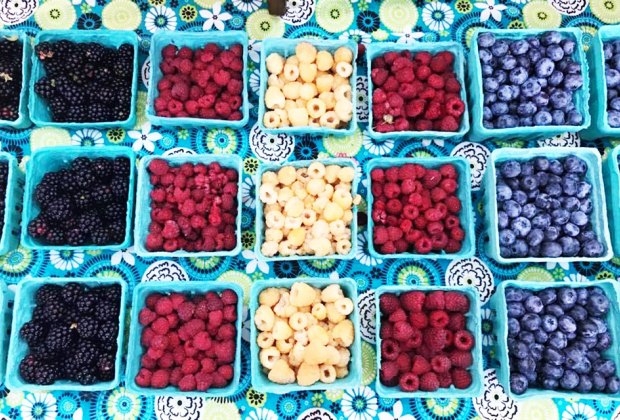 Baskets of fresh berries can be purchased from the Farmers Market on Father's Day in Westchester