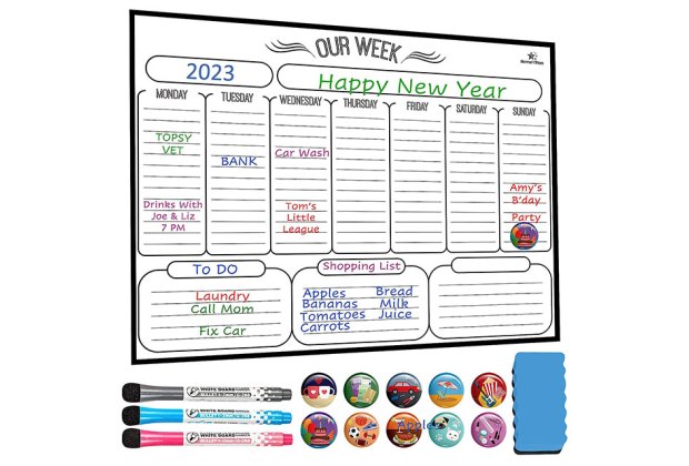  Not Your Usual Back-to-School Supplies List:  Magnetic Weekly Dry Erase Board Calendar Whiteboard