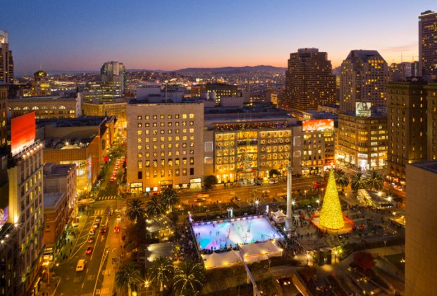 Best Holiday Lights in San Francisco: Union Square and downtown San Francisco