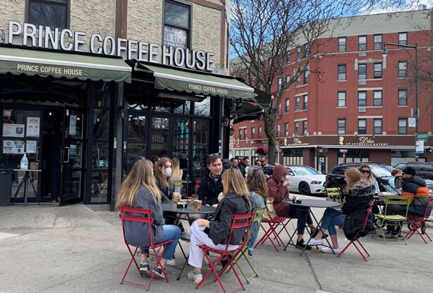 Prince Coffee House people dining at outdoor tables