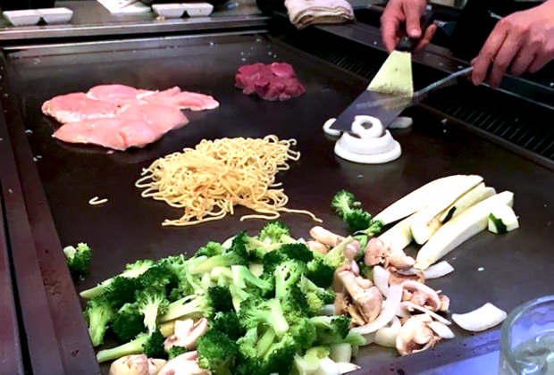 dinner being prepared at a table on Father's Day in Westchester