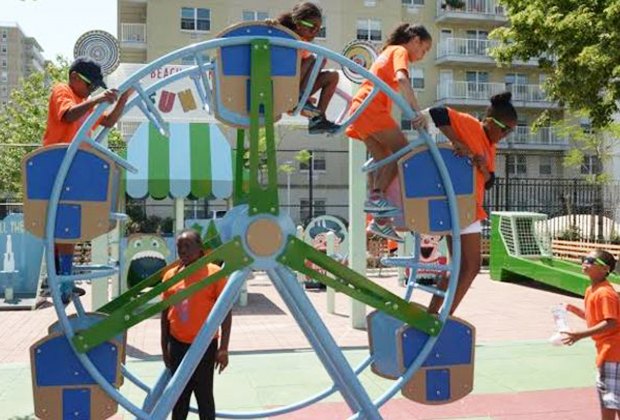 Ferris wheel at Beach Channel Playground in Queens