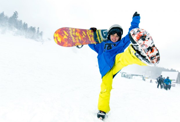 Snowboard show off at Big Bear Mountain Resort