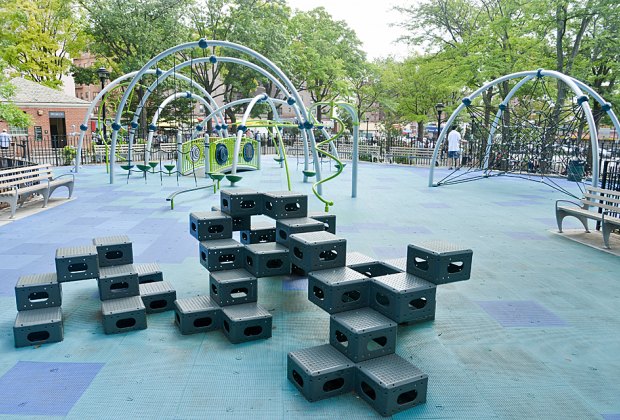 Recently renovated Moore Homestead Playground in Queens