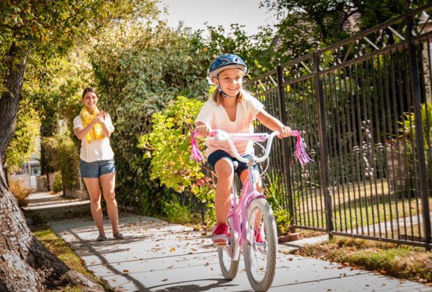 teaching 7 year old to ride bike