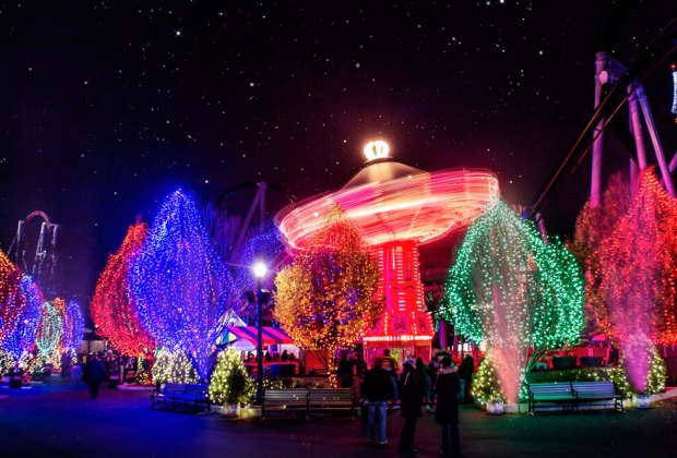 Inexpensive Winter Weekend Getaways from NYC: Christmas Candylane attractions are in full effect at Hersheypark.