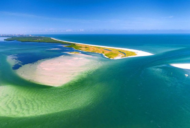 aerial od caladesi island state park