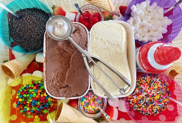 ice cream and toppings