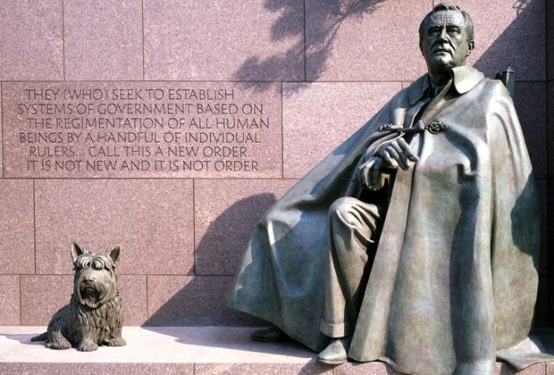 Adjacent to the Martin Luther King Jr. Memorial is this sprawling, unique memorial to FDR.