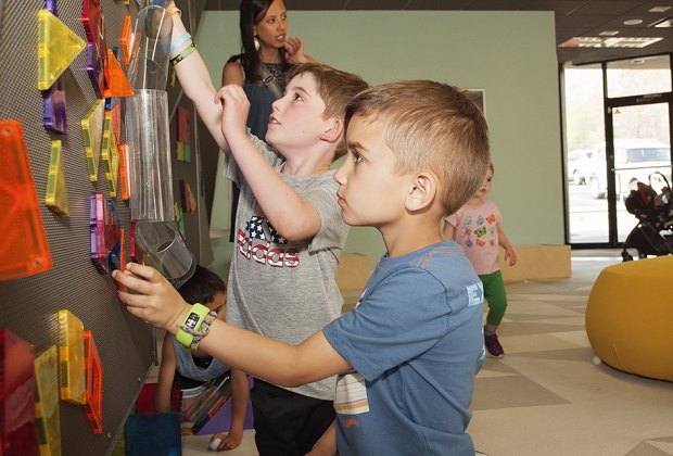 New NJ Play Space Genius Gems Sparkles with STEM Fun for Kids Kids can't get enough of Genius Gems' magnetic interactive light wall.