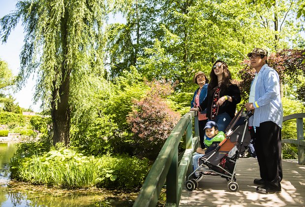 Grounds for Sculpture family on a bridge