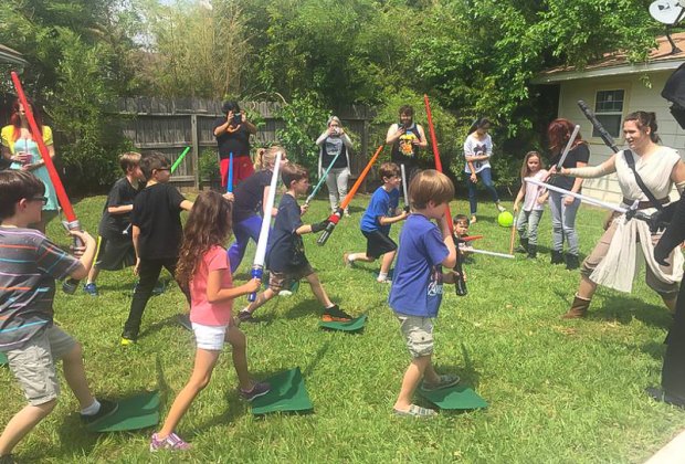 Enjoy birthday party entertainment with Jedi training 