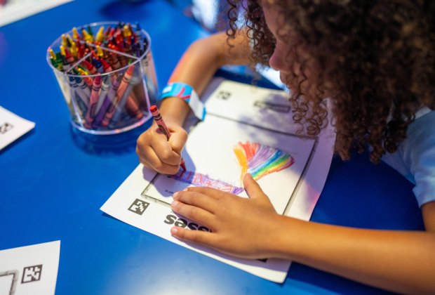 girl coloring at the Hershey Super Sweet Adventure