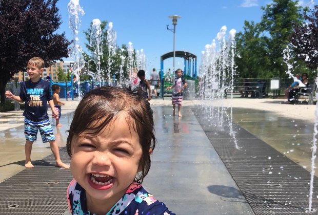 17 Splash Pads and Spray Grounds to Beat the DC Summer Heat Potomac Yards Interactive Fountain. Photo courtesy Kim Nguyen