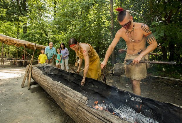 Things To Do in Williamsburg, VA with Kids: See the Powhatan way of life in a re-creation of Paspahegh Town