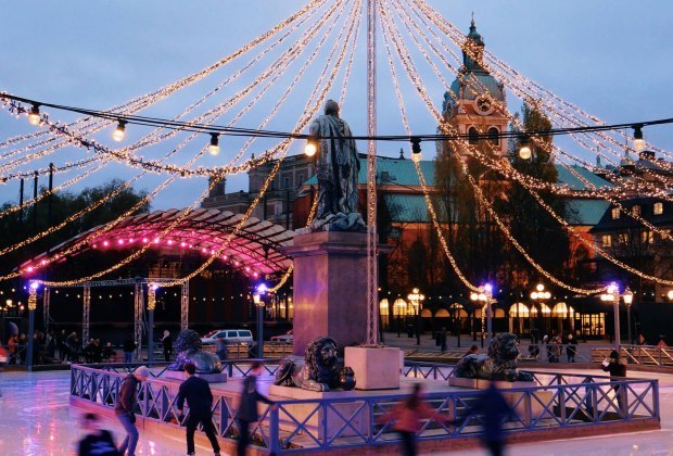 Stockholm Family Travel Guide Kids will enjoy skating or walking in Kungsträdgården Park on a family visit to Stockholm. Photo courtesy of Visit Stockholm
