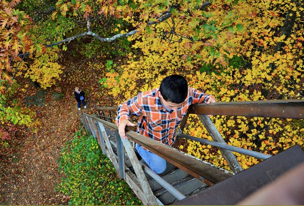 Image of child climbing a ladder - best fall day trips from Boston