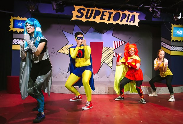 Best Family Theater in NYC This Fall See Super! The Musical at the FringeJR Festival. Photo courtesy of the Maryland Ensemble Theater