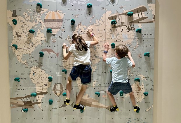 Madeline’s Play Cafe: climbing wall