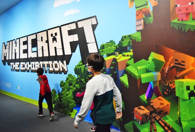 The Minecraft Exhibit is one of the newest rotating exhibitions at the Liberty Science Center in New Jersey