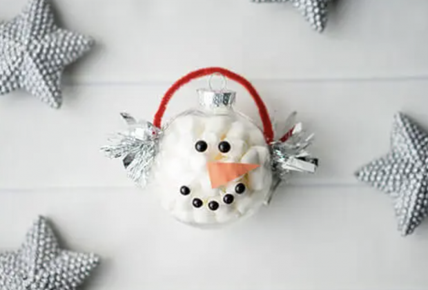 Christmas Activities and Christmas Crafts for Kids: Marhsmallow ornament