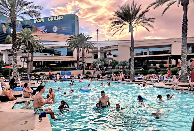 Las Vegas Family Travel Guide There's no shortage of hotel pools in Vegas. Photo by Lindsay Li