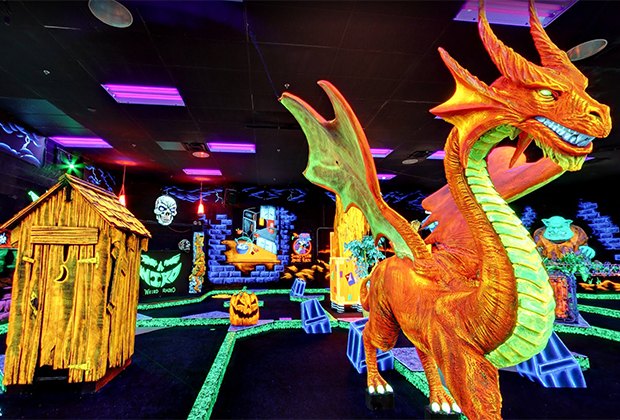 Monster Mini Golf Fun Indoor Birthday Party Places with Mega Playgrounds on Long Island for Kids