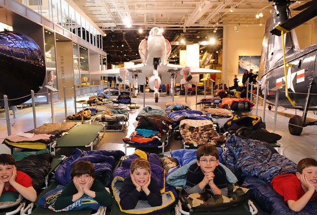 Night at the Museum: 5 NYC Museum and Zoo Sleepovers for Kids Sleep among the aircraft! Photo courtesy of the Intrepid Museum
