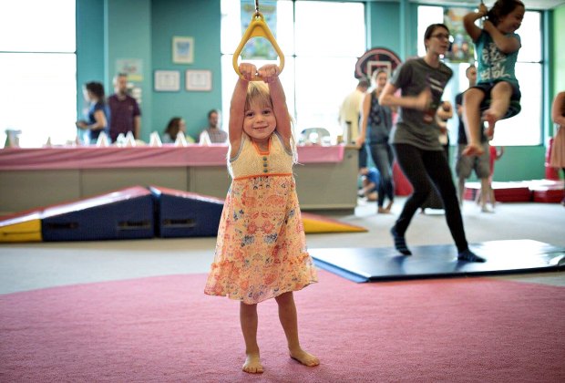 Indoor Play Areas in the Hartford Area Kids have plenty of space to tumble (and swing) at My Gym in Orange. Photo by Jennifer Johnson-Saunders