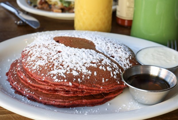 red velvet pancakes at Toast: Family-Friendly Restaurants at the Jersey Shore