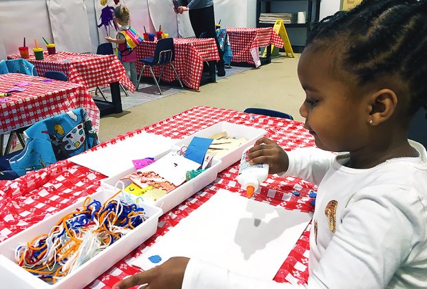 Enjoy arts and crafts at Imagine That's indoor play space