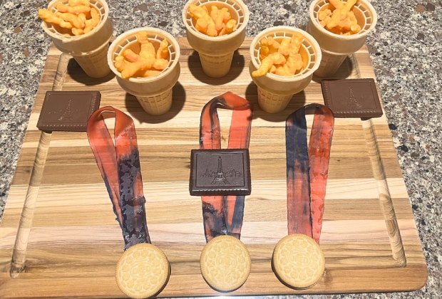 fruit leather and Golden Oreo Olympic medals.