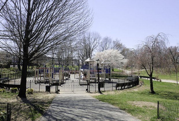 View of playground at Owl's Head Park