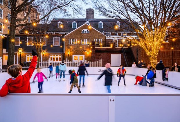 New Jersey Christmas towns: Glide on the faux ice in Princeton