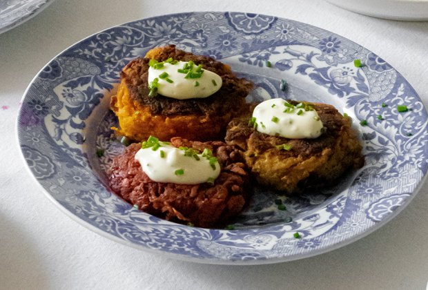 Plate of Latkes - Fry up traditional Hanukkah foods like latkes (potato pancakes). 